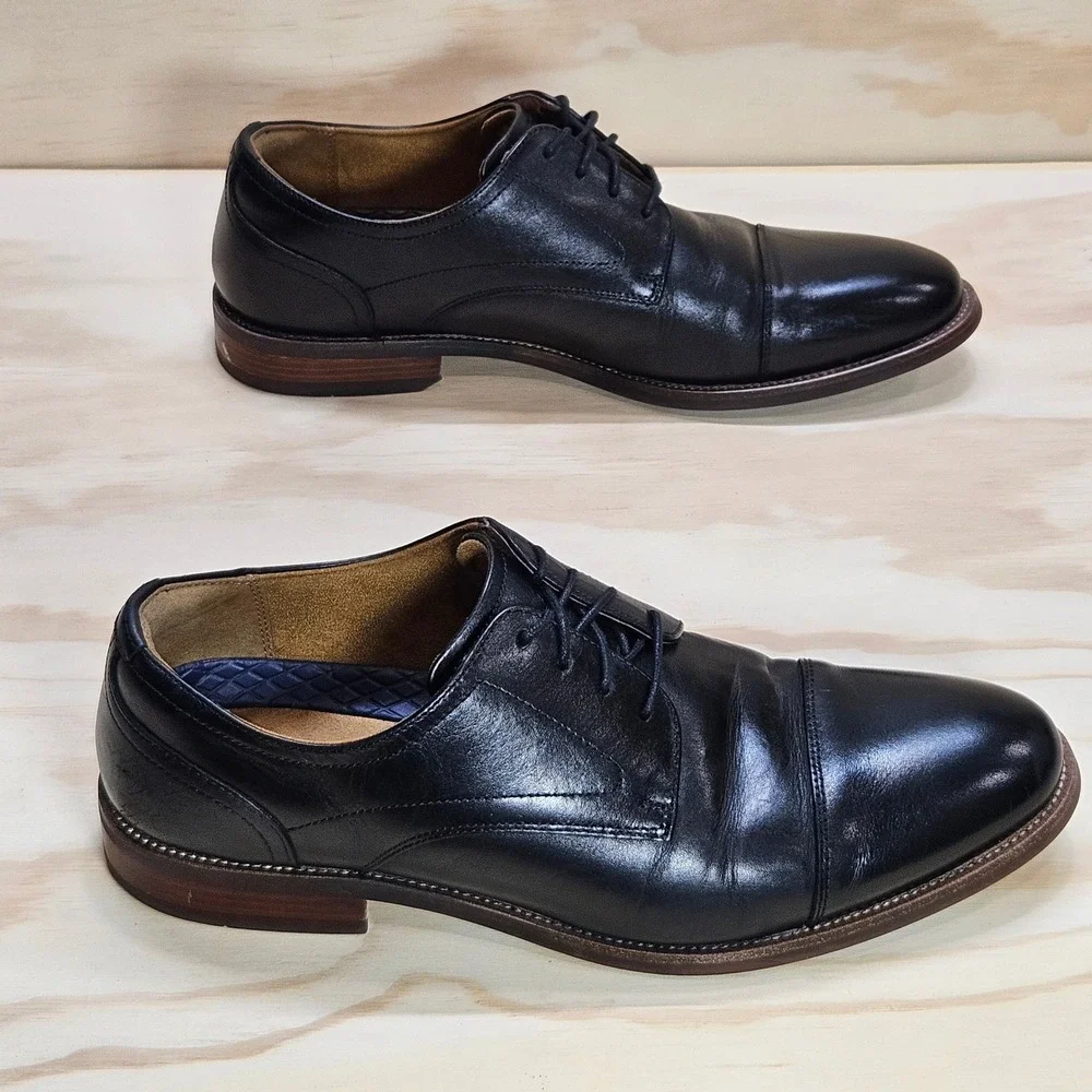 Florsheim Mens Black Leather Cap Toe Oxford Dress Shoes 13384NR-001 Size 9.5 M